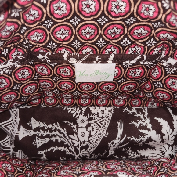 Vera Bradley Brown and Cream Floral Tote Bag - Picture 4 of 16